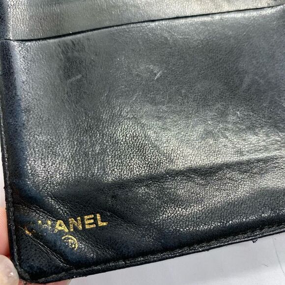 Authentic Chanel Vintage Black Caviar Pebbled Leather Long Wallet - Picture 6 of 12